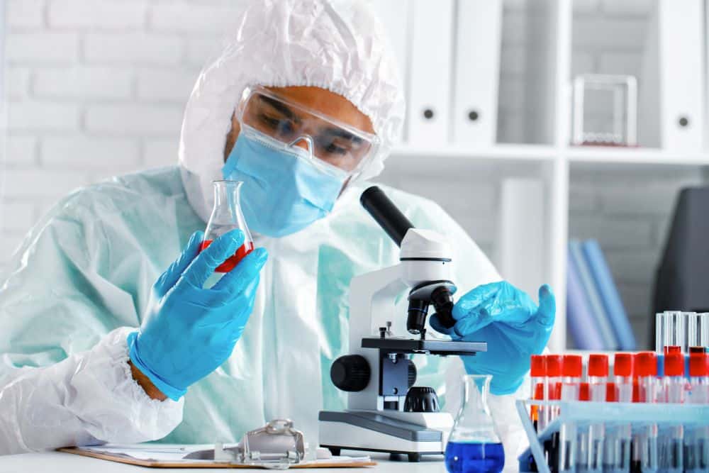 Scientist performing analytical testing